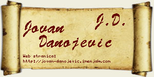 Jovan Danojević vizit kartica